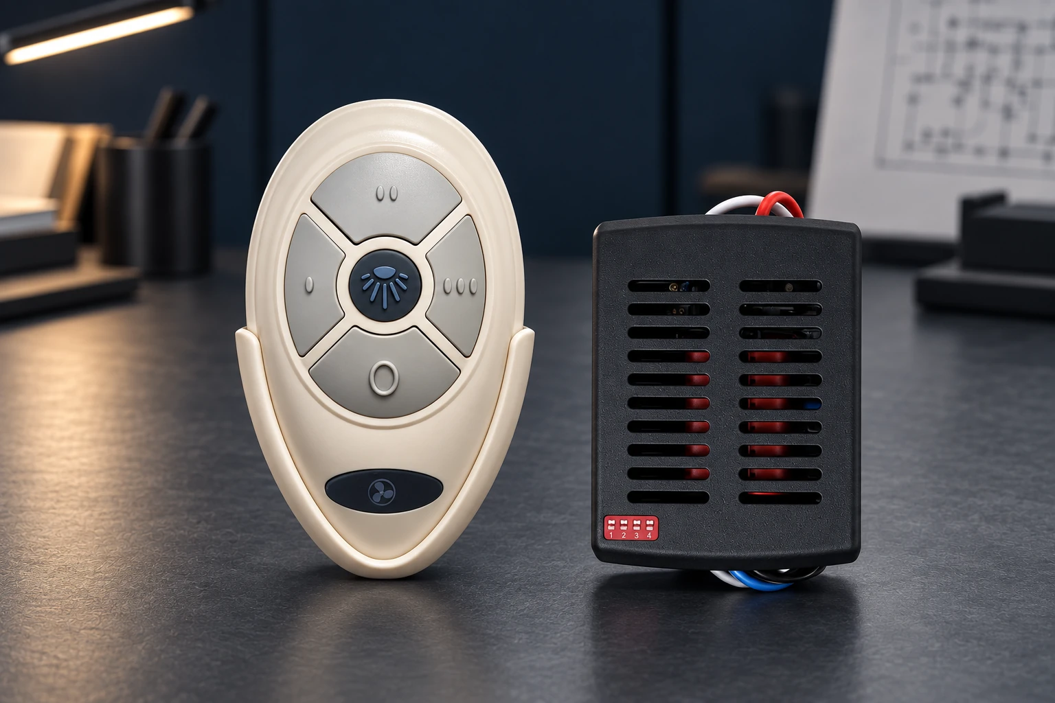 35T product kit in a navy engineering studio