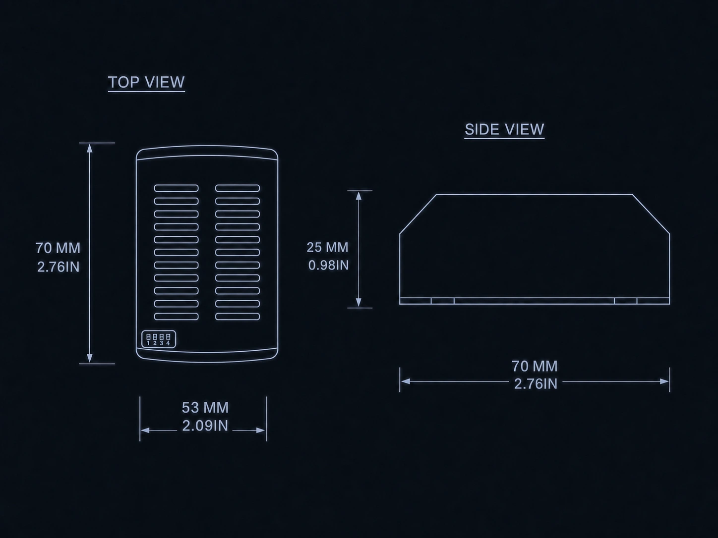 35T receiver dimension drawing