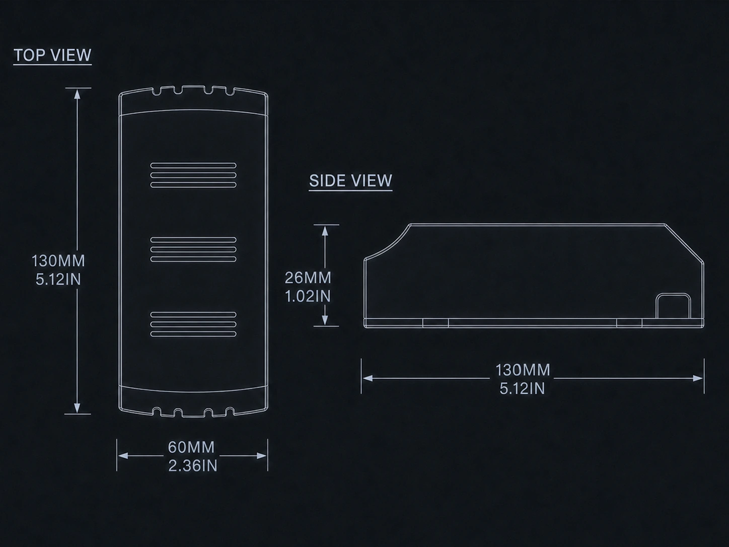 T16 receiver dimension drawing